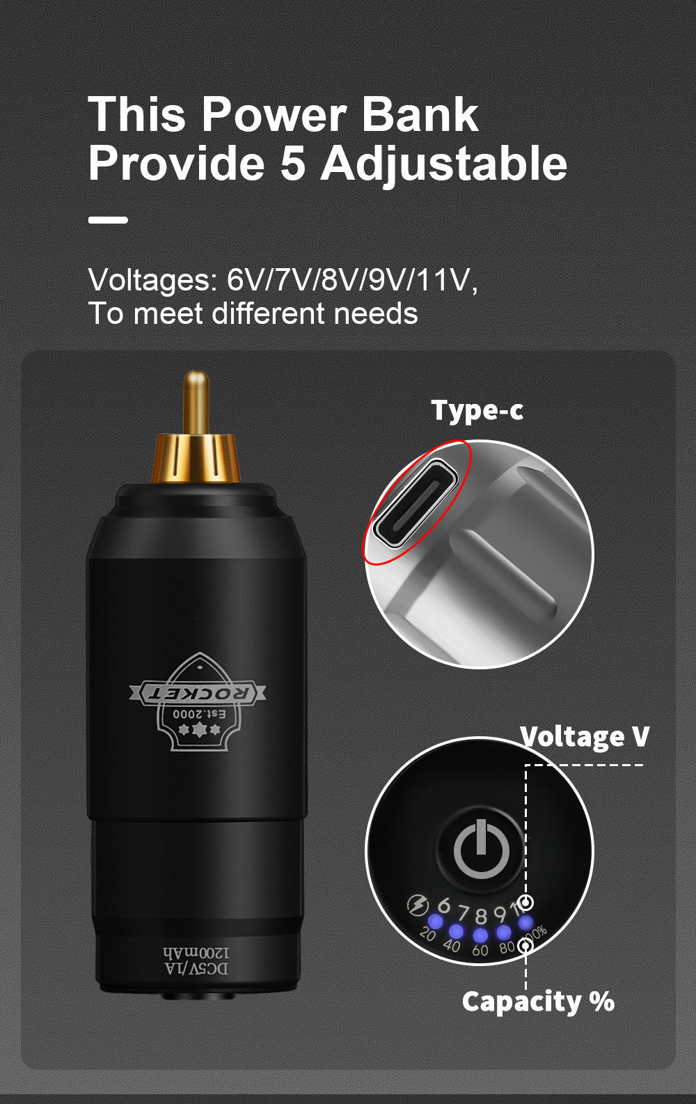 Compact Wireless Tattoo Pen Set – RCA Interface + Battery Pack