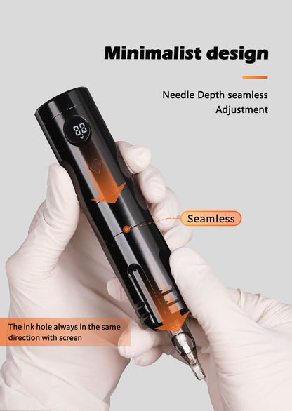 Wireless Tattoo Pen Kit with Integrated Cartridge Needle