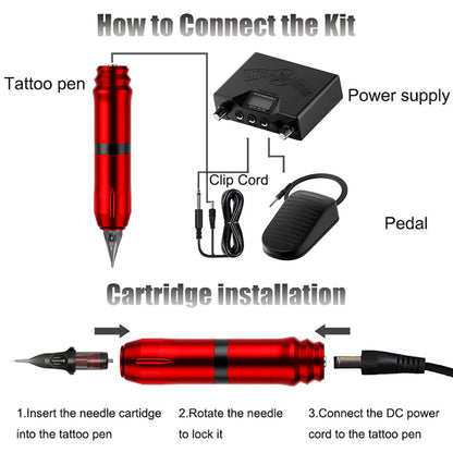 Professional Tattoo Kit – All-in-One Motor Tattoo Pen Set