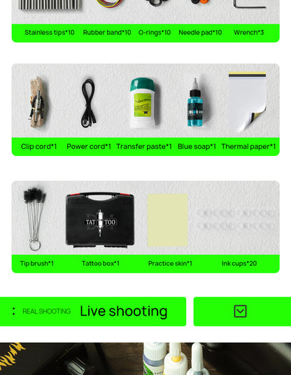 Complete Coil Tattoo Machine Kit – Liner & Shader Tattoo Equipment Set