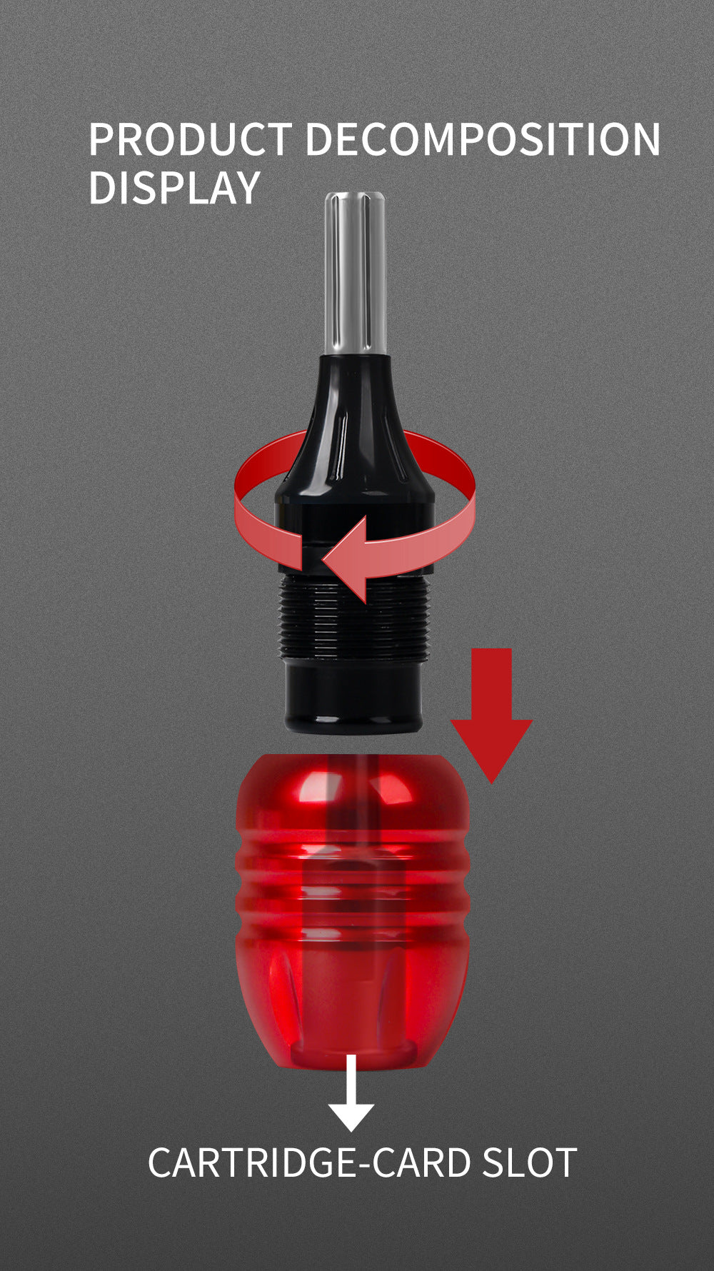 Adjustable 30mm Colored Aluminum Integrated Needle Tattoo Grip – Short Needle Compatible