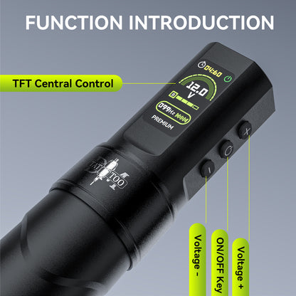 MASS Wireless Tattoo Pen with Color Display – 1500mAh Battery Tattoo Machine