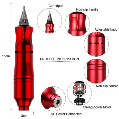 Rotary Tattoo Pen Machine Kit – Complete All-in-One Motor Tattoo Set for Professionals