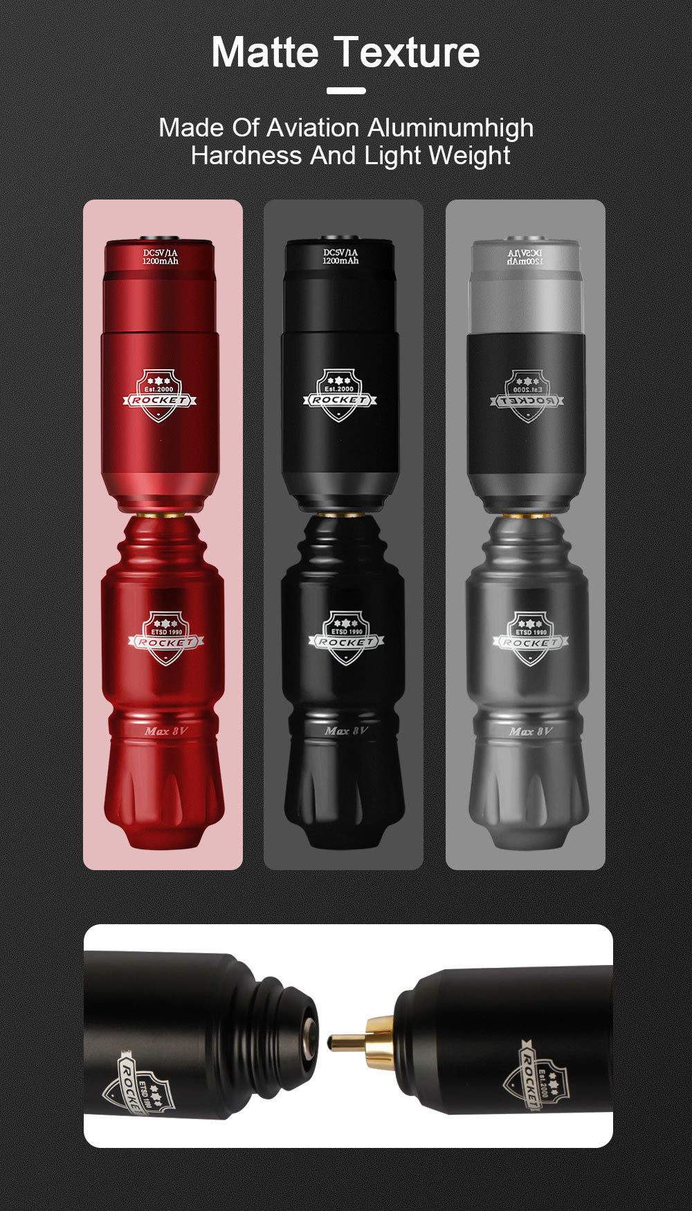 Compact Wireless Tattoo Pen Set – RCA Interface + Battery Pack