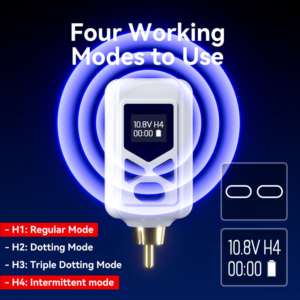Mini Wireless Tattoo Power Supply Battery, RCA Charging Version, Compatible with Motor Tattoo Machines, Portable Power Bank