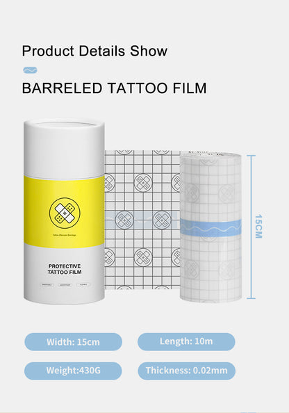 Tattoo Healing Wrap – PU Protective Film Roll, 15cm x 10m, Waterproof & Breathable