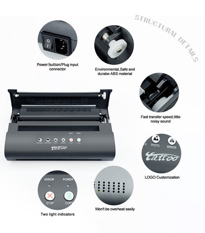 MT200 Tattoo Transfer Machine – Upgraded Thermal Stencil Printer & Copier for Tattoo Design Transfer