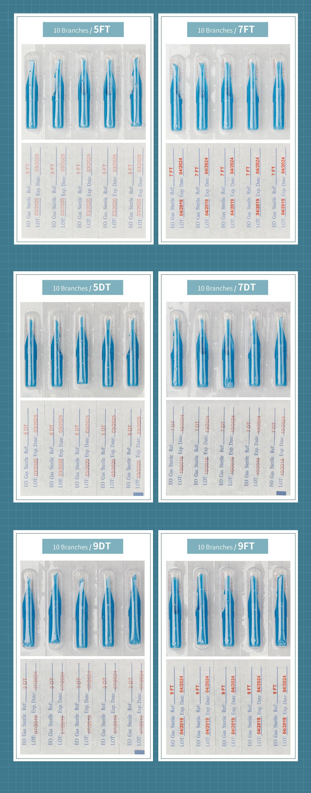 Disposable Blue Tattoo Tips – 100pcs Mixed Set with 10 Sizes