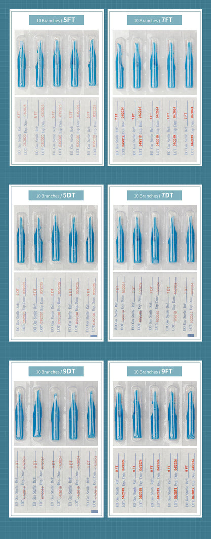 Disposable Blue Tattoo Tips – 100pcs Mixed Set with 10 Sizes