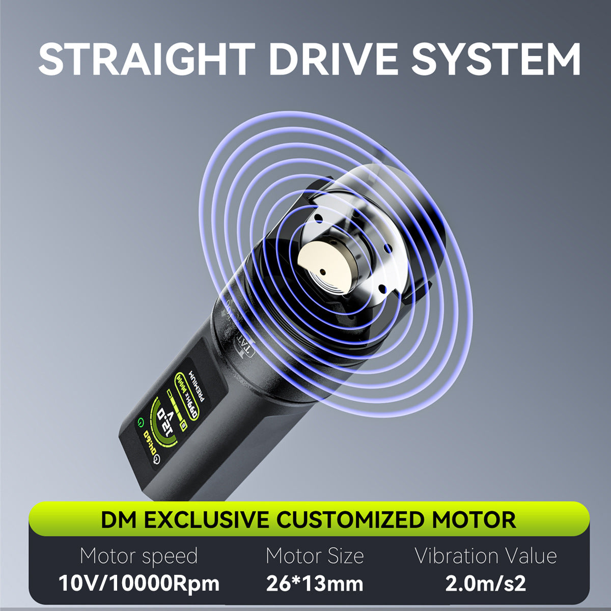 MASS Wireless Tattoo Pen with Color Display – 1500mAh Battery Tattoo Machine