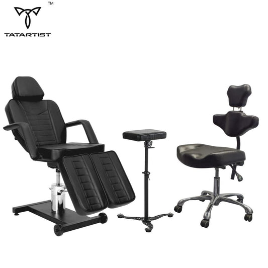 【CA】Hydraulic tattoo client chair ergonomic adjustable artist chair tattoo trolley Tattoo Studio Furniture Packages