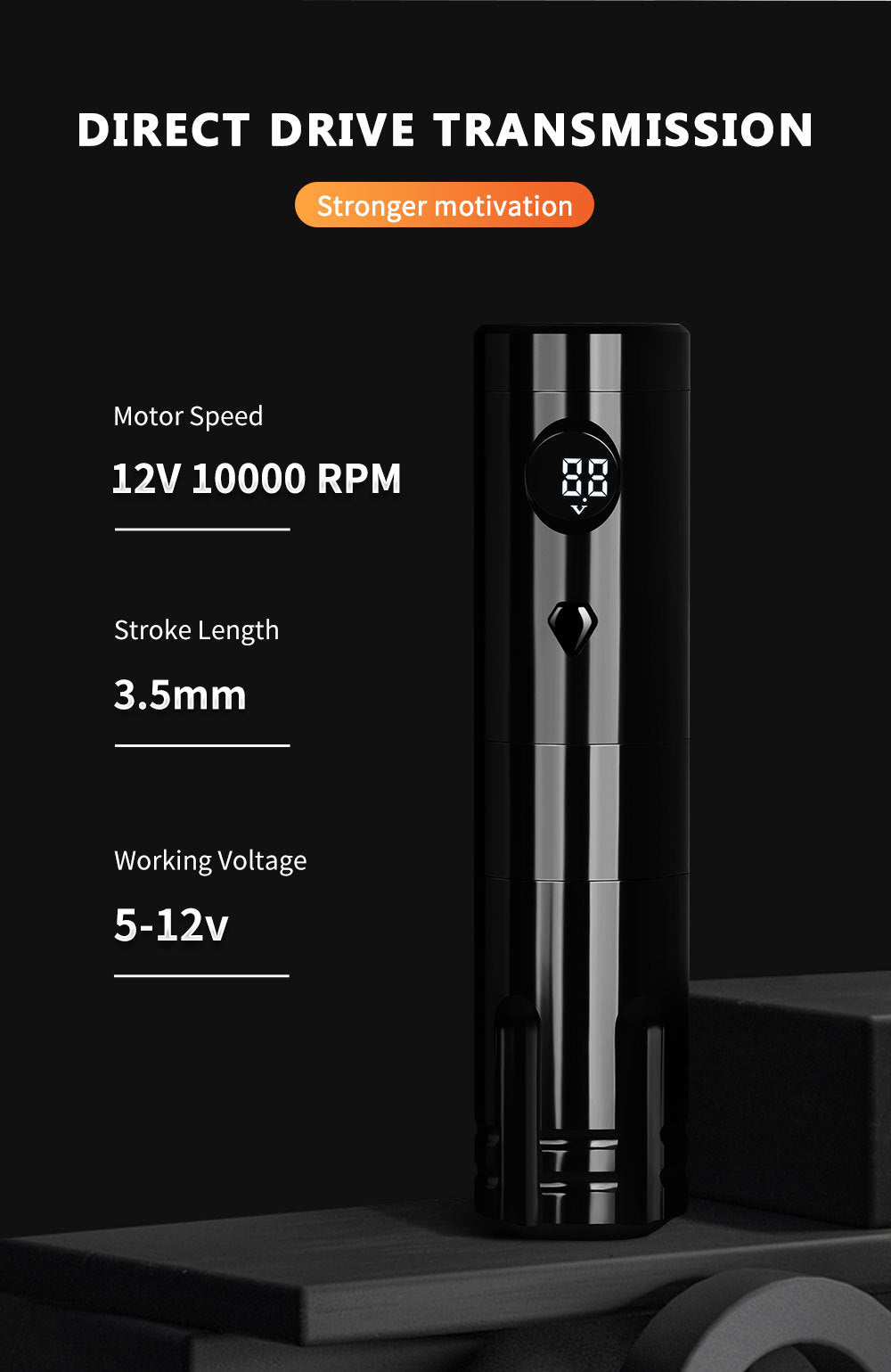 Wireless Tattoo Pen Kit with Integrated Cartridge Needle