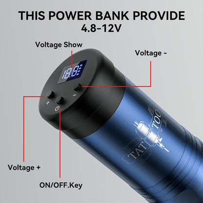Complete Tattoo Pen Kit with Digital Display – 1500mAh Wireless Battery Tattoo Machine
