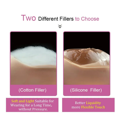 Soft flexible breast forms with natural-looking shape and projection