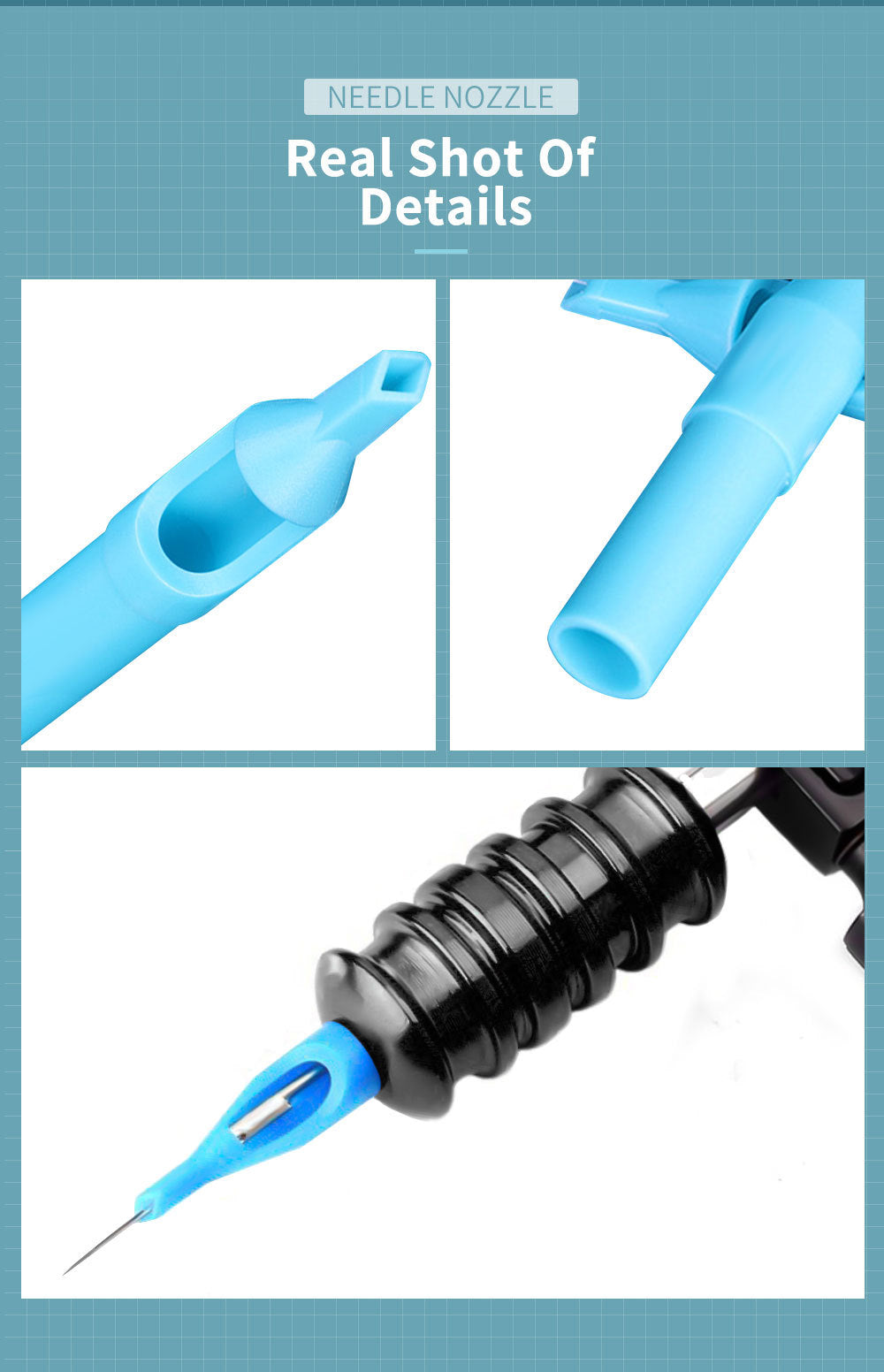 Disposable Blue Tattoo Tips – 100pcs Mixed Set with 10 Sizes