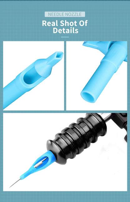 Disposable Blue Tattoo Tips – 100pcs Mixed Set with 10 Sizes