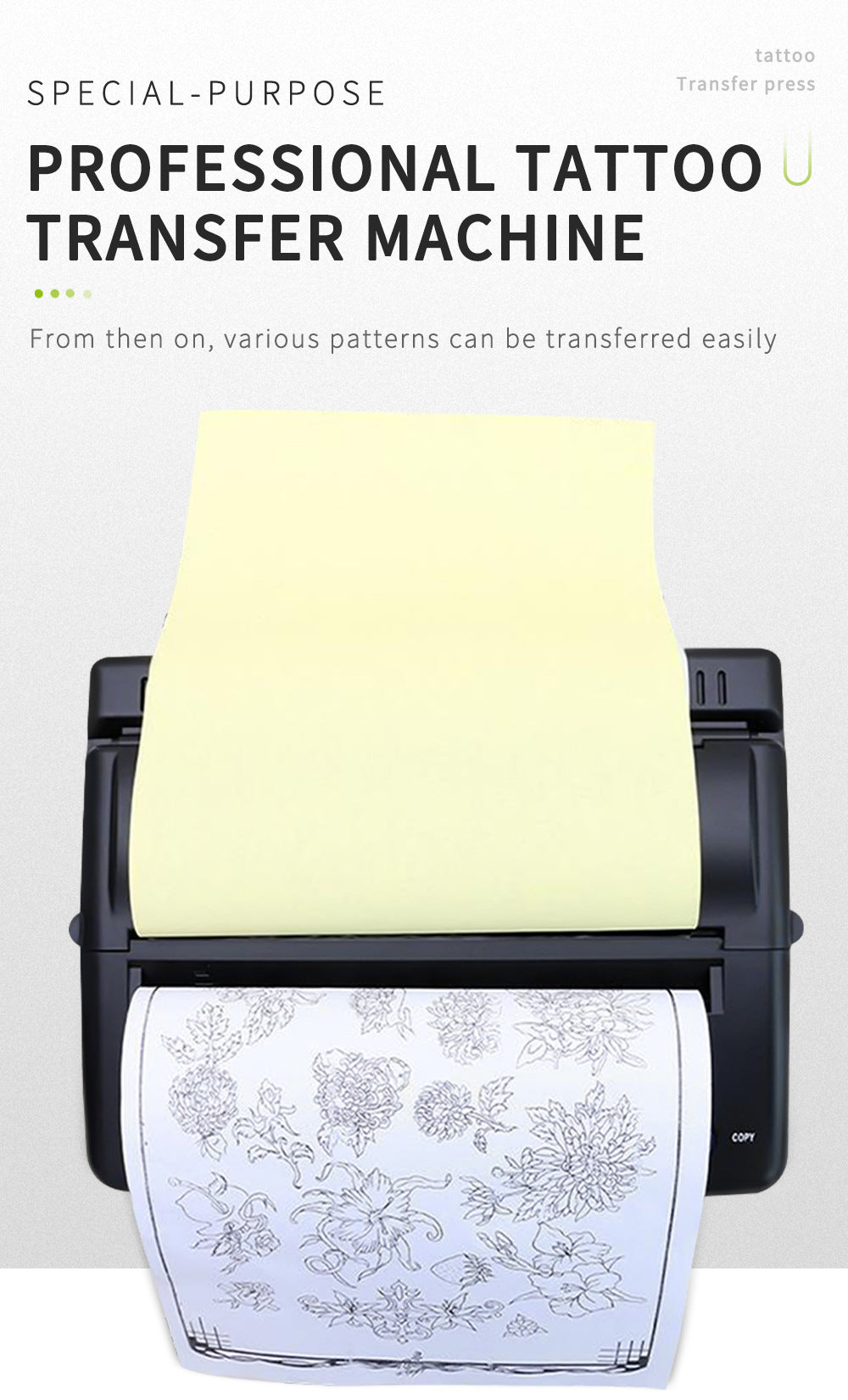Mini Tattoo Transfer Machine – Thermal Copier with 1-Year Warranty