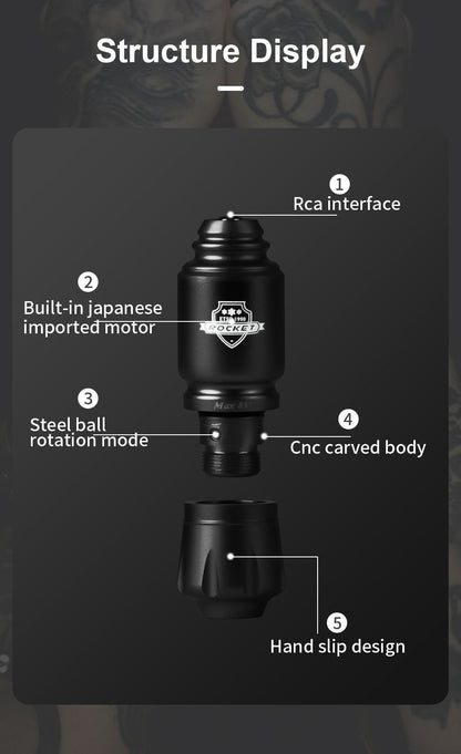Compact Wireless Tattoo Pen Set – RCA Interface + Battery Pack