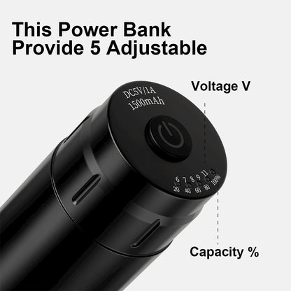Wireless Rocket-Style Short Tattoo Pen Kit – All-in-One Rotary Motor Tattoo Machine