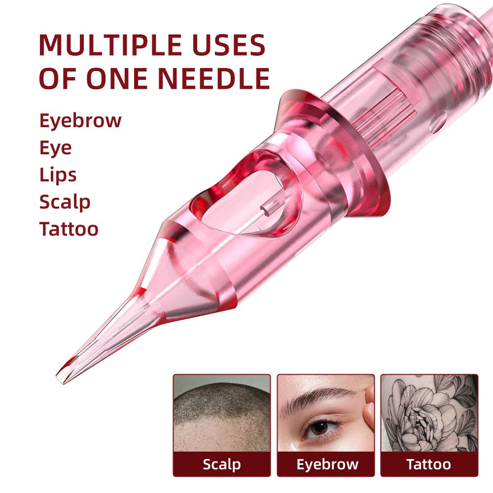 Pink Disposable PMU Cartridge Needles – Eyeliner, Eyebrow, Scalp & Tattoo Use (10pcs/Box)