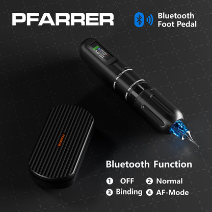 Wireless Tattoo Pen Machine – Dual Battery Rechargeable All-in-One Tattoo Gun with Bluetooth Foot Pedal