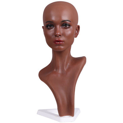 Realistic Female Silicone Head & Shoulder Display Mannequin