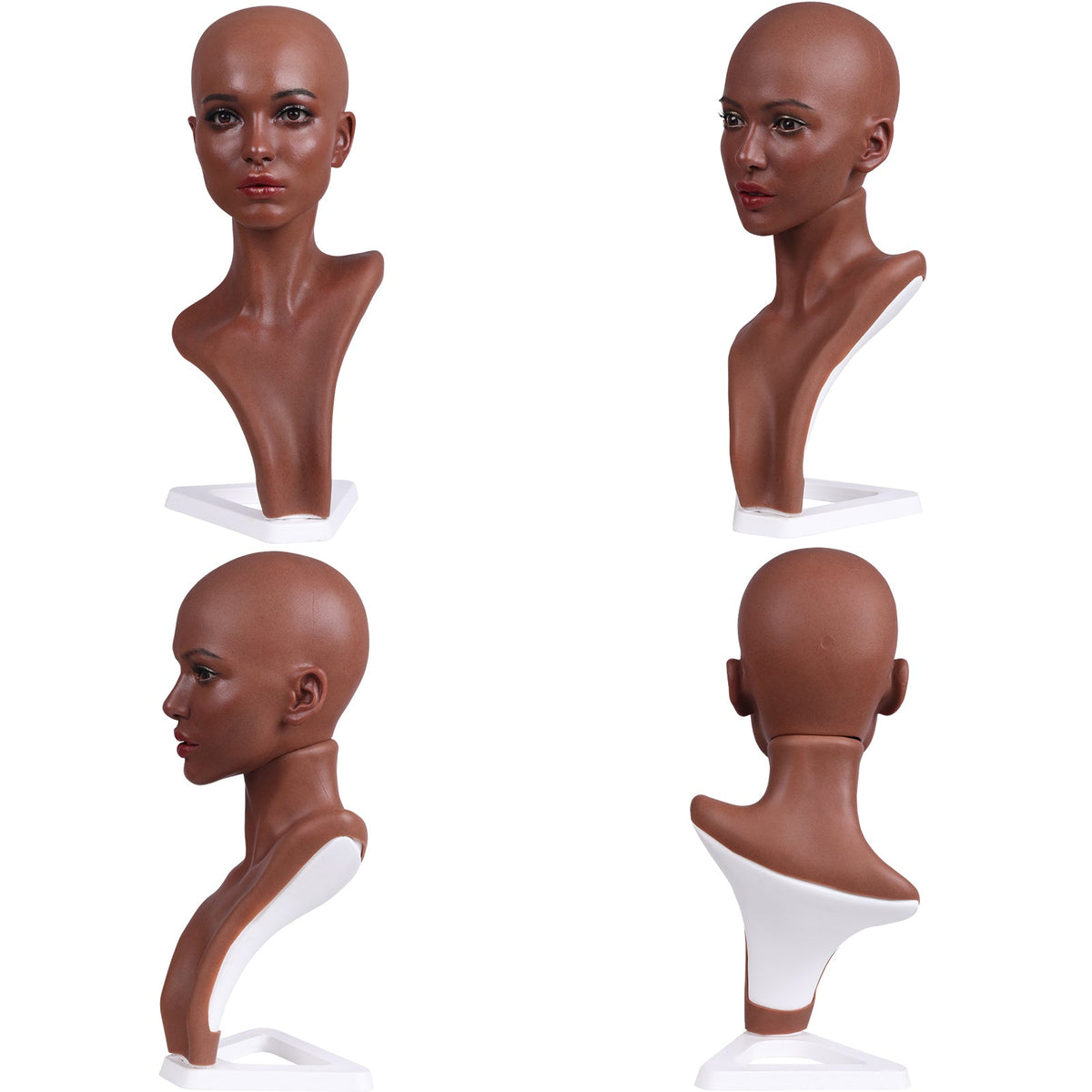 Realistic Female Silicone Head & Shoulder Display Mannequin
