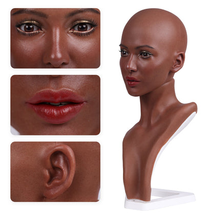 Realistic Female Silicone Head & Shoulder Display Mannequin