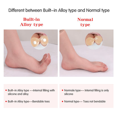 Realistic Female Silicone Foot Model — Flexible or Reinforced