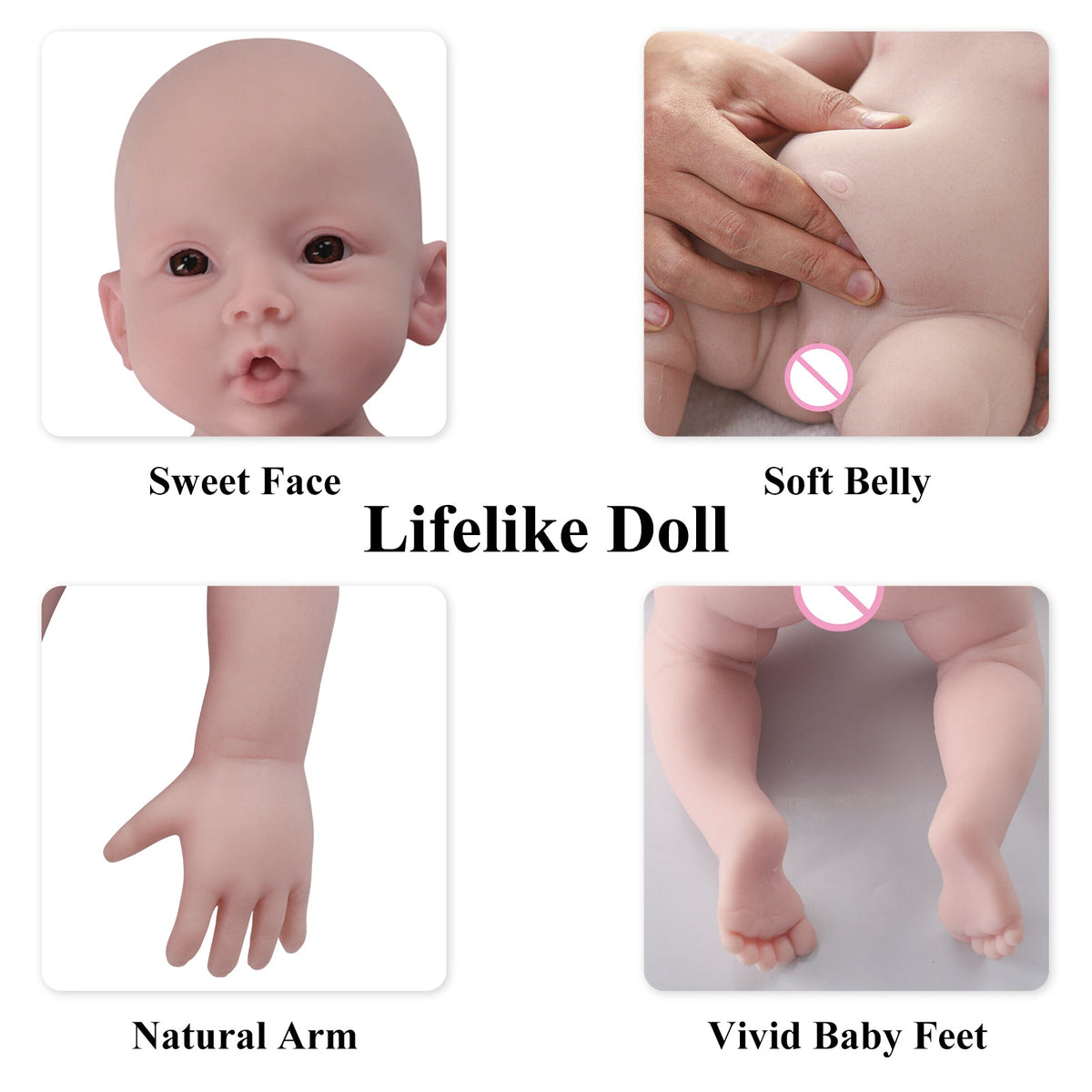 18.5-Inch Full-Body Silicone Reborn Girl Doll