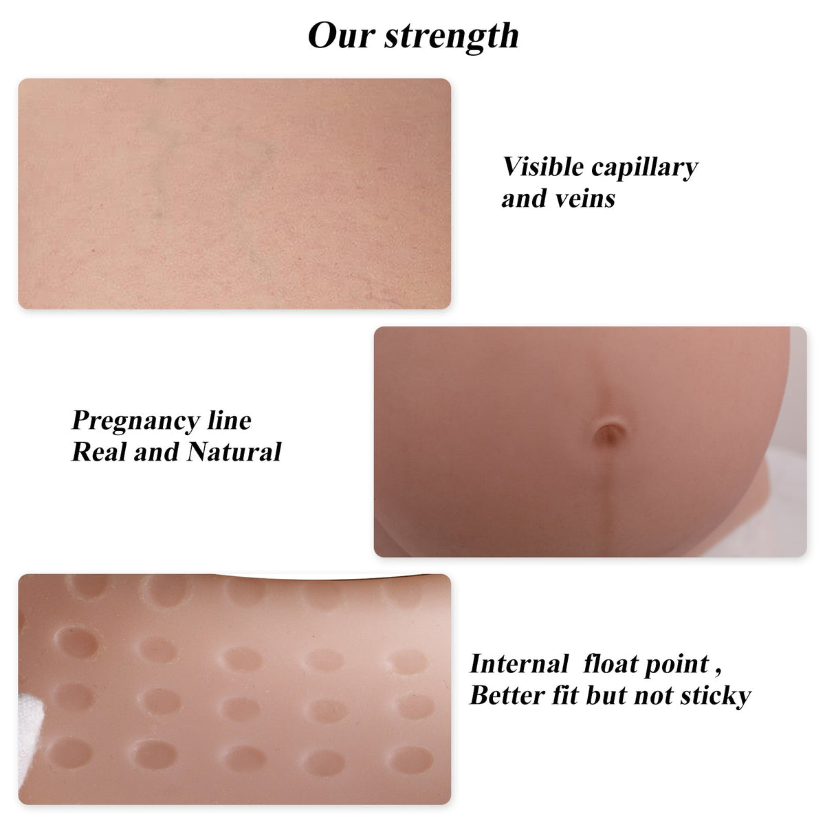 Realistic Silicone Pregnancy Belly & Breast Form — 4–9 Months