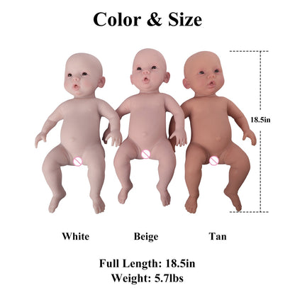 18.5-Inch Full-Body Silicone Reborn Girl Doll