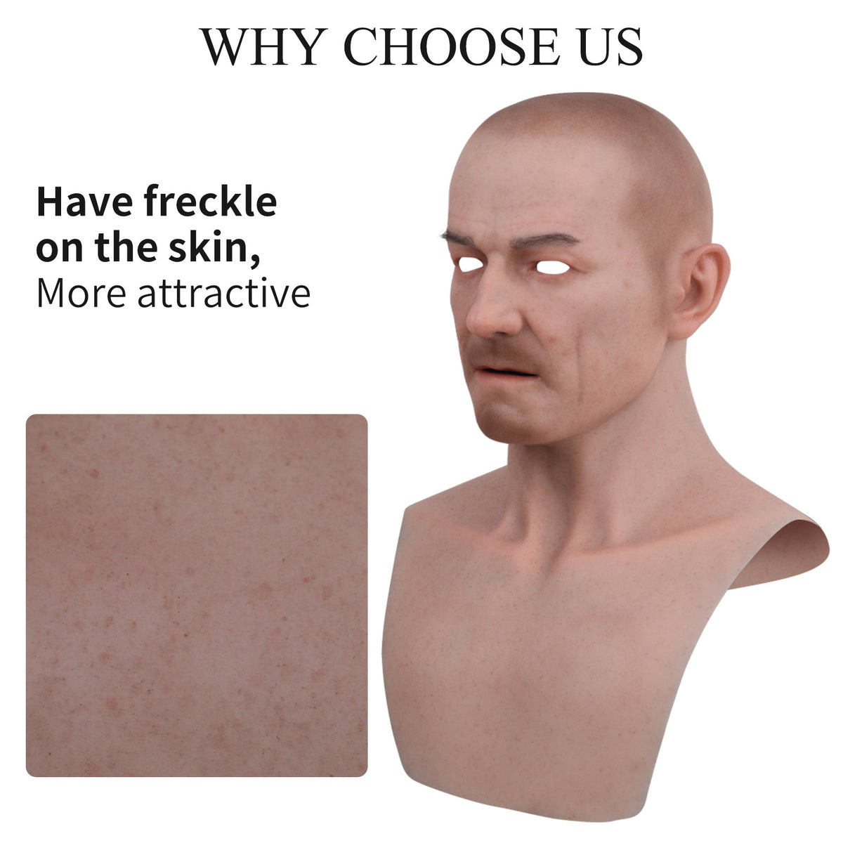 Realistic Young Male Full-Head Silicone Character Mask