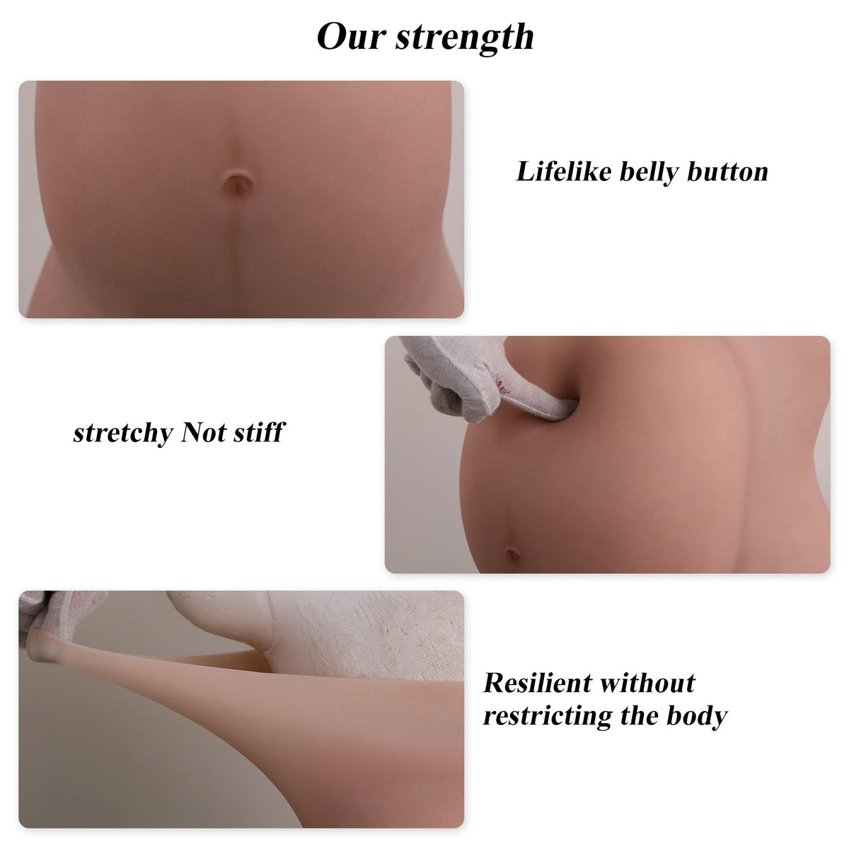 Realistic Silicone Pregnancy Belly Form — 6 or 9 Months