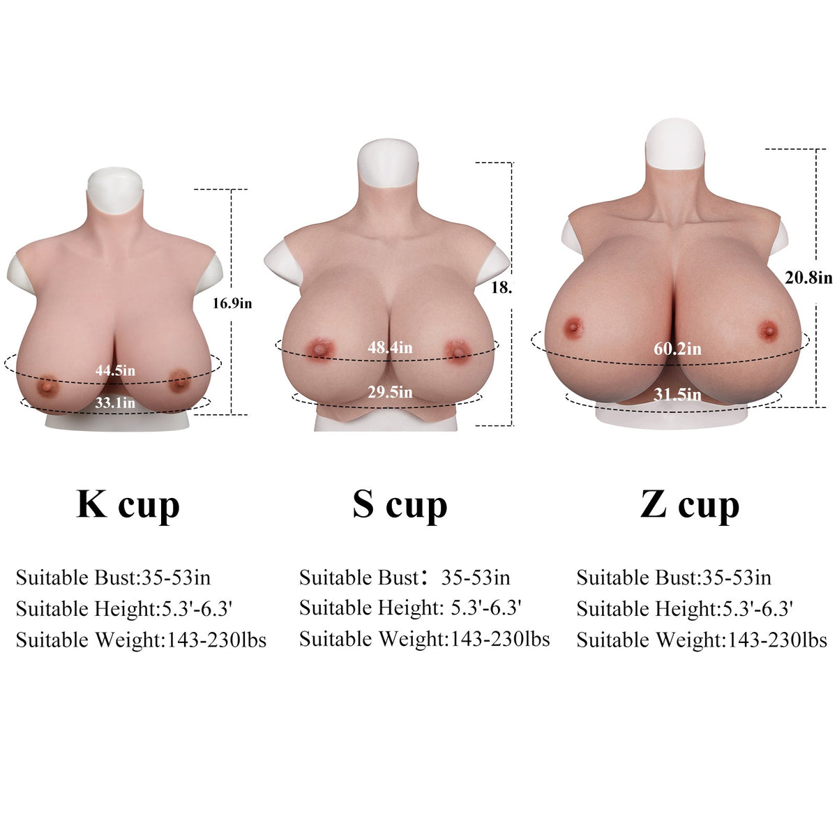 Extra-Large Silicone Breastplate — K, S & Z Cup