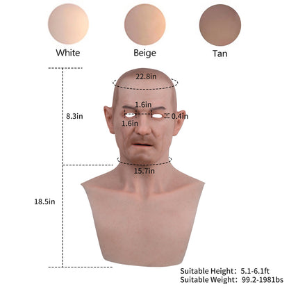 Realistic Young Male Full-Head Silicone Character Mask