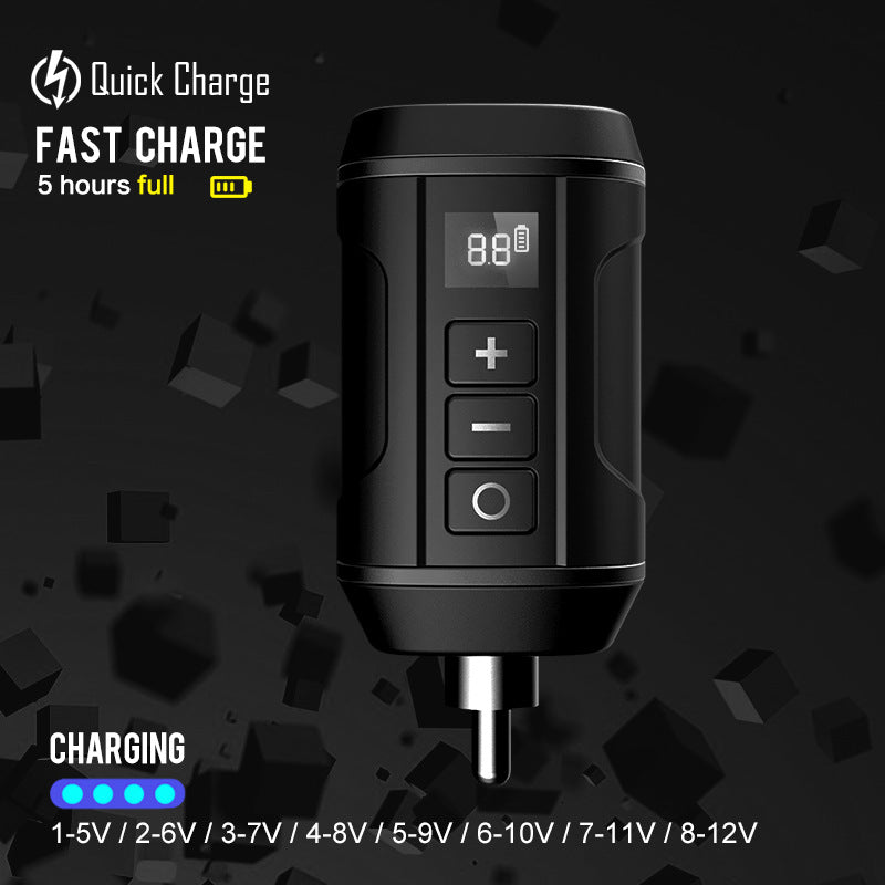 HELLO Wireless Tattoo Power Supply – Portable Mini RCA Battery for Tattoo Pen Machines