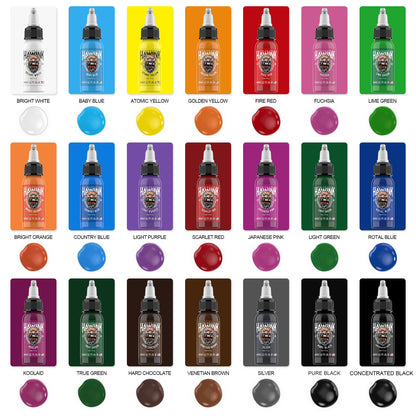 Hawink 21-Color Tattoo Ink Set – 30ml Bottles, Professional Color Pigments