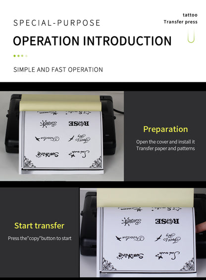 Mini Tattoo Transfer Machine – Thermal Copier with 1-Year Warranty