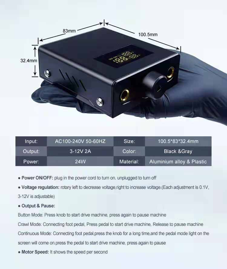 TPN030 Tattoo Power Supply with Strong Start Function