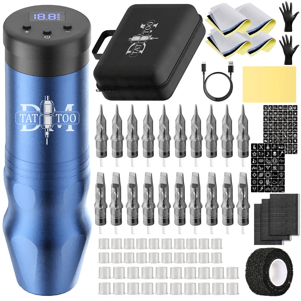 Complete Tattoo Pen Kit with Digital Display – 1500mAh Wireless Battery Tattoo Machine