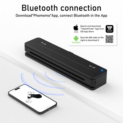Bluetooth Mini A4 Tattoo Stencil Printer – Thermal Transfer Machine, Clear & Smudge-Resistant