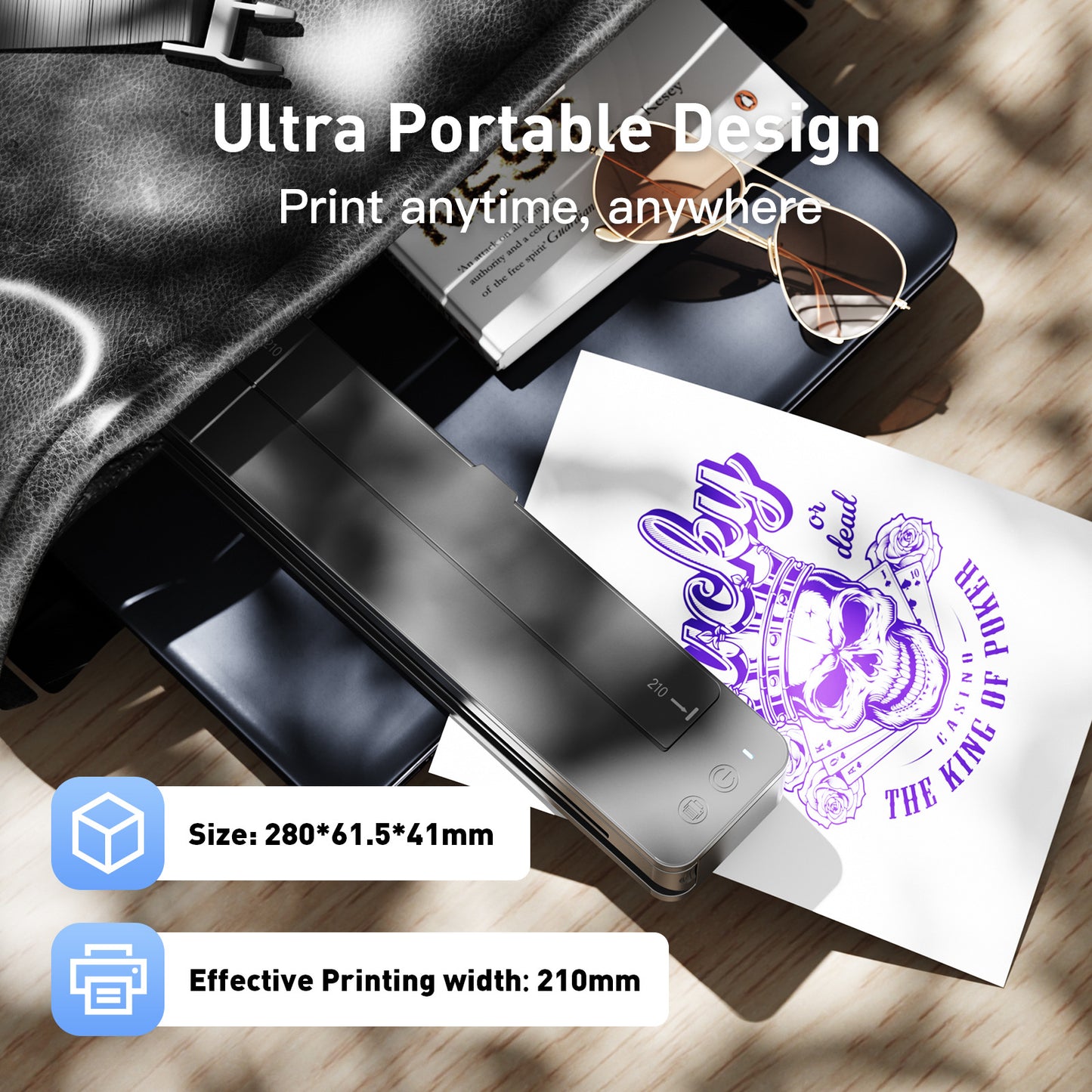 Bluetooth Mini A4 Tattoo Stencil Printer – Thermal Transfer Machine, Clear & Smudge-Resistant