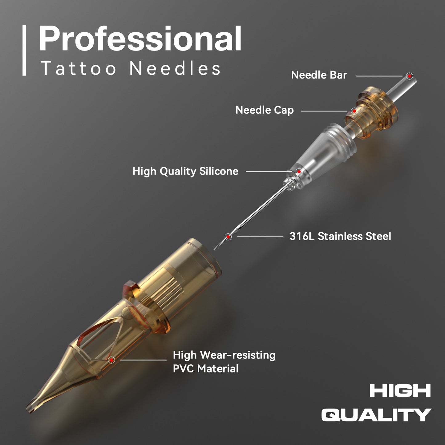Professional One-Piece Tattoo & PMU Cartridges – Disposable Needles(20PCS/BOX)