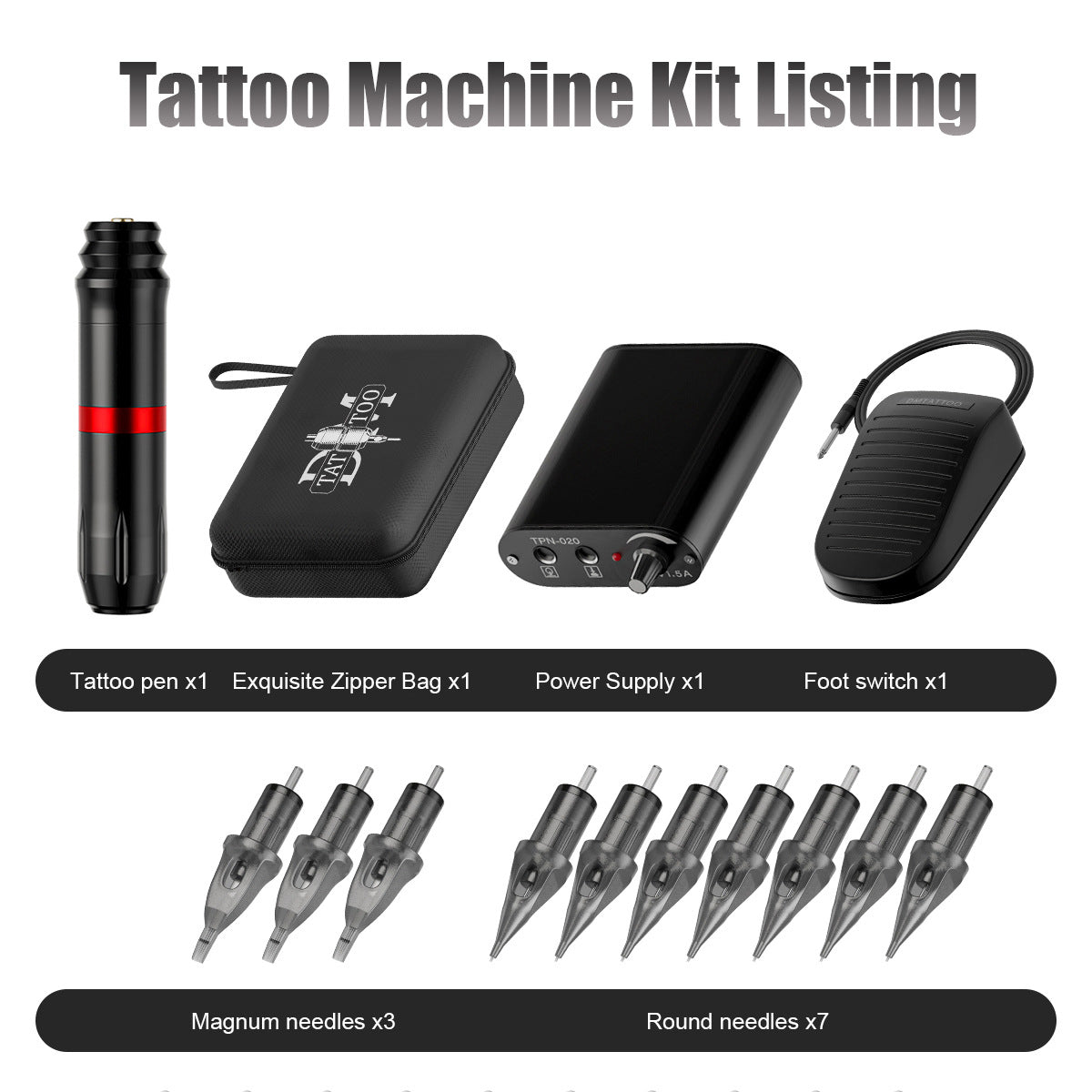 Professional Tattoo Kit – All-in-One Motor Tattoo Pen Set