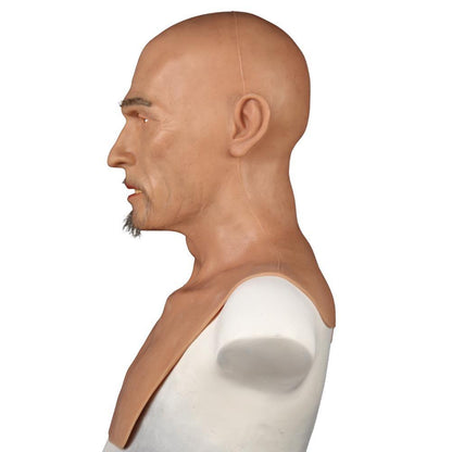 Realistic Male Full-Head Silicone Character Hood