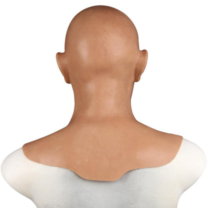 Realistic Male Full-Head Silicone Character Hood