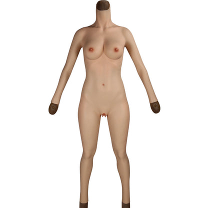 Full-Body Silicone Bodysuit with C or E Cup Breast Forms