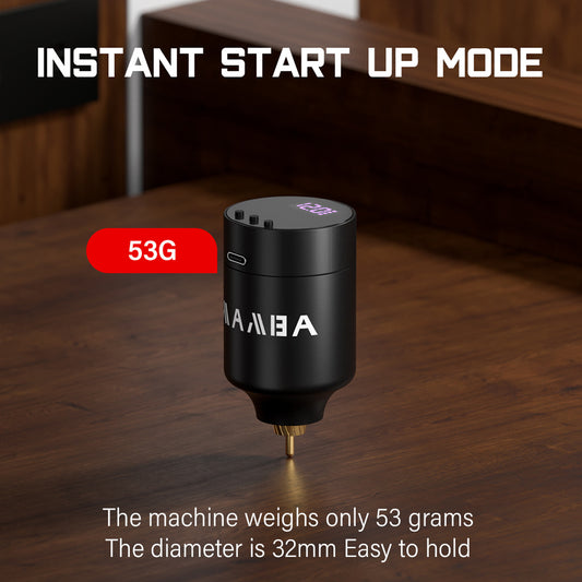 Mini Wireless Tattoo Power Supply – 1350mAh RCA Battery with Digital Display