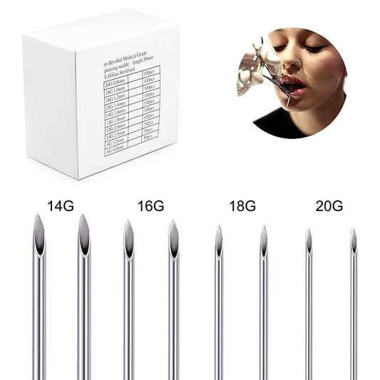 Mixed Size Disposable Piercing Needles (12G–20G) – Sterile Body & Tattoo Use